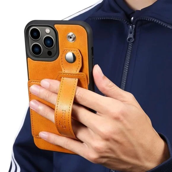 NEW LEATHER IPHONE 13 PRO MAX CASE NEW WITH STRAP - Picture 4 of 13